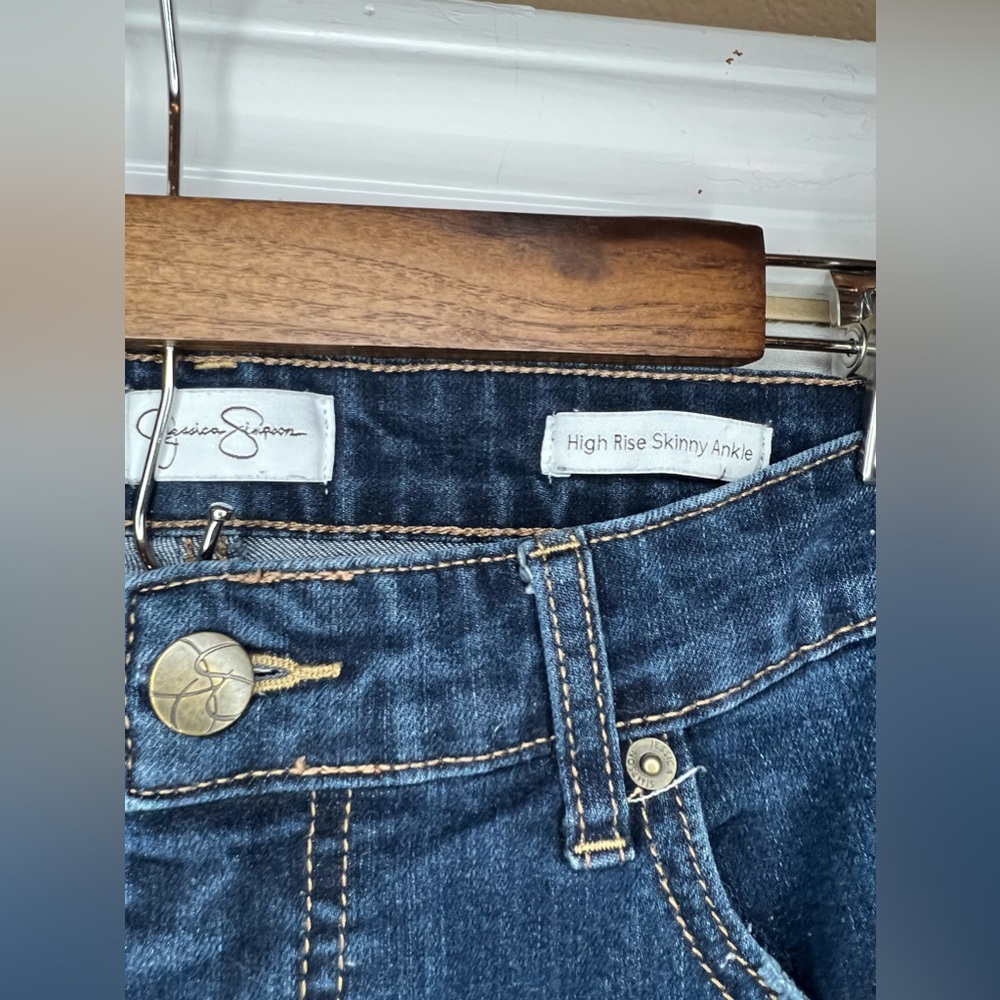 Jessica Simpson Women's High Rise Jeans - Dark Blue - Picture 2 of 5